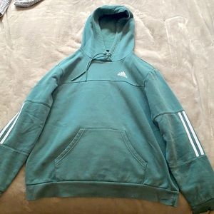 Sage green with striped arms adidas sweatshirt
